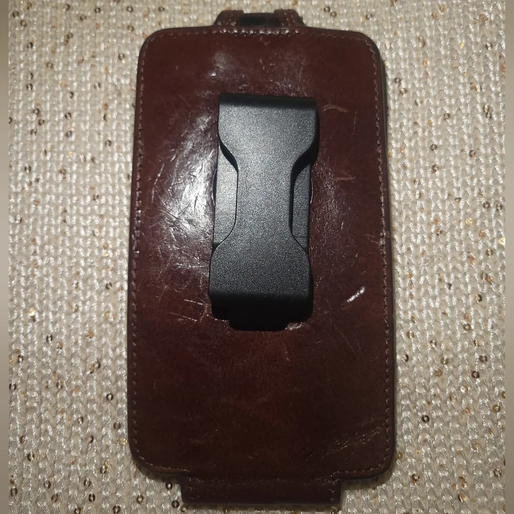 Luxory Ariat Brown Leather Phone Case w/ Holster Clip